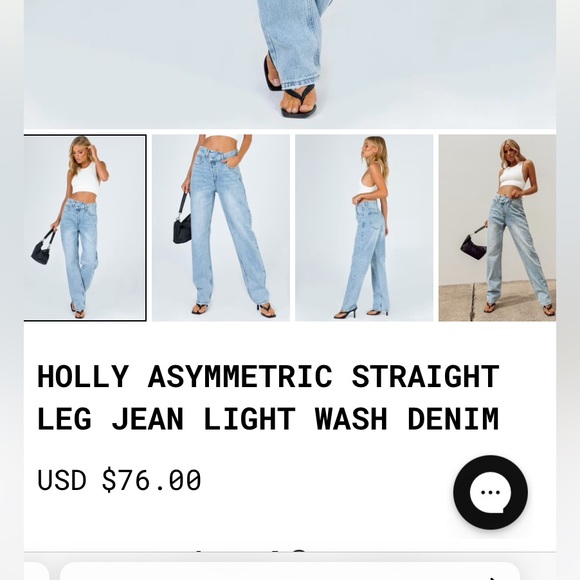 HOLLY ASYMMETRIC STRAIGHT LEG JEAN LIGHT WASH DENIM - Picture 5 of 5